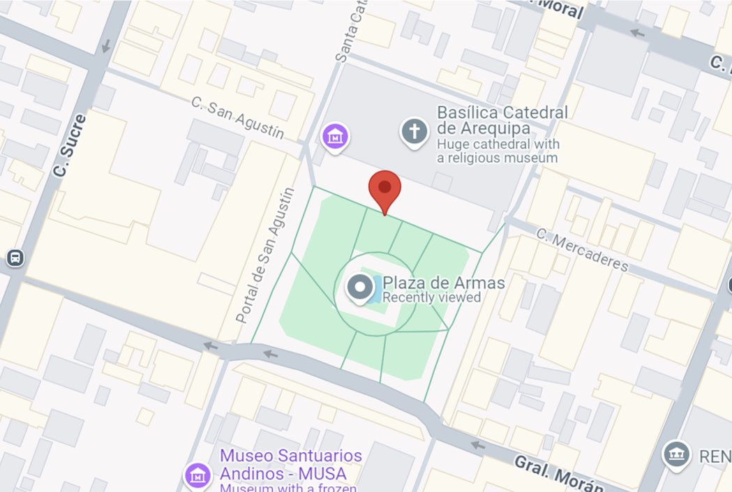 map arequipa meeting point nightlife pub crawl